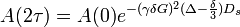 A(2\tau) = A(0) e^{-(\gamma \delta G)^2(\Delta-\frac{\delta}{3})D_s}